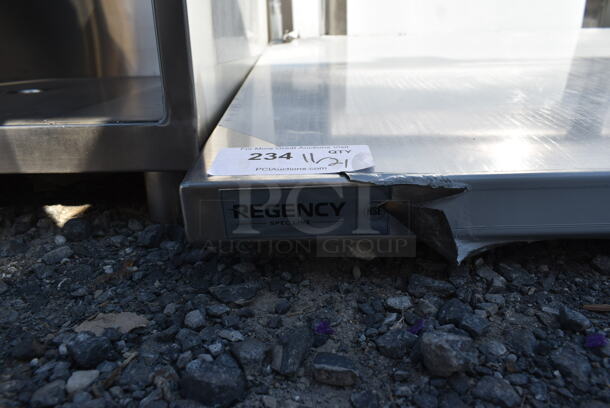 BRAND NEW SCRATCH AND DENT! Regency Stainless Steel Tabletop, Under Shelf and 4 Legs. - Image 3 of 4