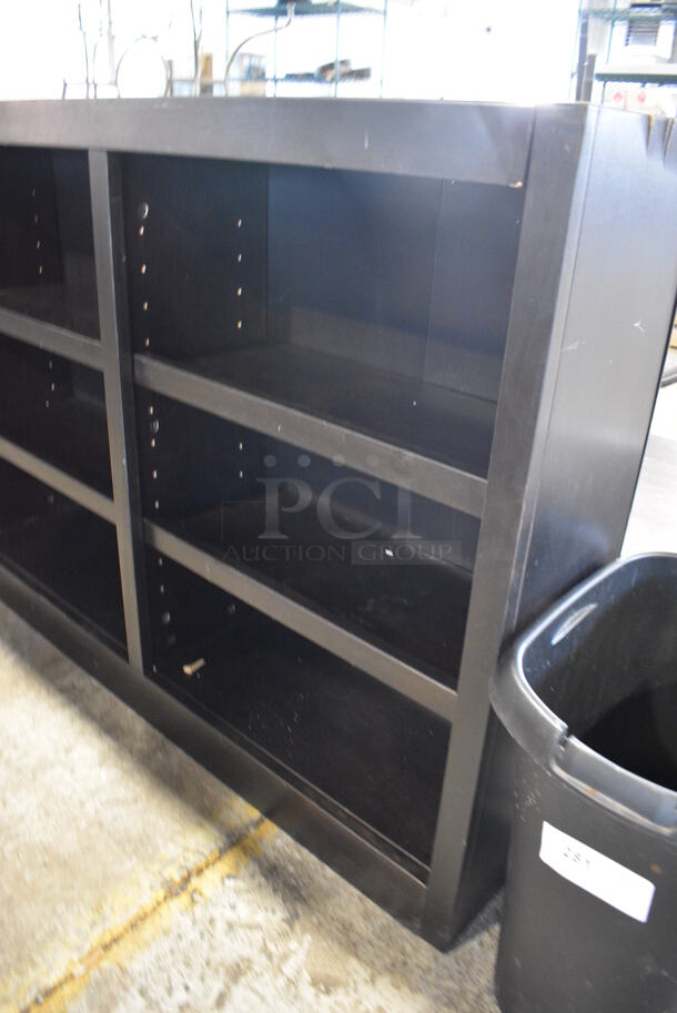 Black Wood Pattern Book Shelf. 72x11x36 - Image 2 of 5
