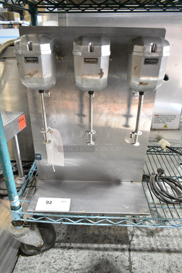Waring DMC201DCA Metal Commercial Countertop 3 Head Drink Mixer. 120 Volts, 1 Phase. Tested and Working! - Image 1 of 4