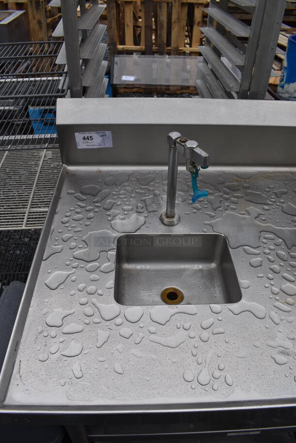 Stainless Steel Commercial Table w/ Sink Bay, Faucet, Handles, Splash Guard, Water Dispenser, Back Splash and Under Shelves. 72x31x48. Bays 10x8x4.5, 9x15x8.5 - Image 4 of 8