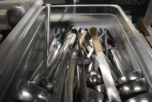 ALL ONE MONEY! Lot of Various Metal Ladles in Clear Poly Bin! 13x21x6 - Image 4 of 4