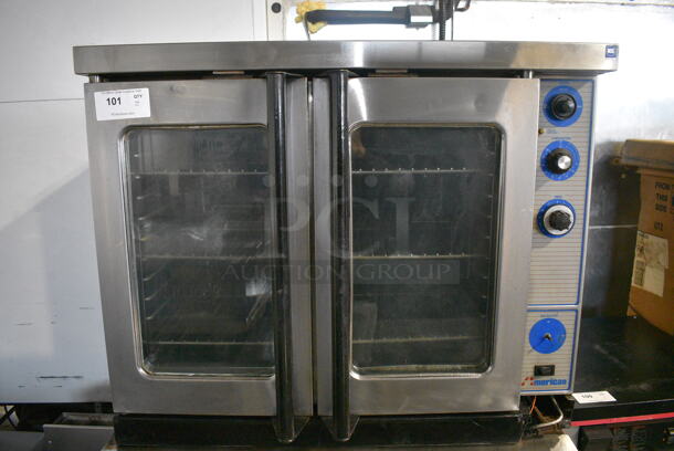 2 American Stainless Steel Commercial Propane Gas Powered Full Size Convection Oven w/ View Through Doors, Metal Oven Racks and Thermostatic Controls. 38x38x63. 2 Times Your Bid! - Image 2 of 9