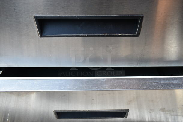 Delfield Stainless Steel Commercial Work Top Cooler w/ 2 Doors and 3 Drawers on Commercial Casters. Cannot Test - Unit Trips Breaker - Image 7 of 8