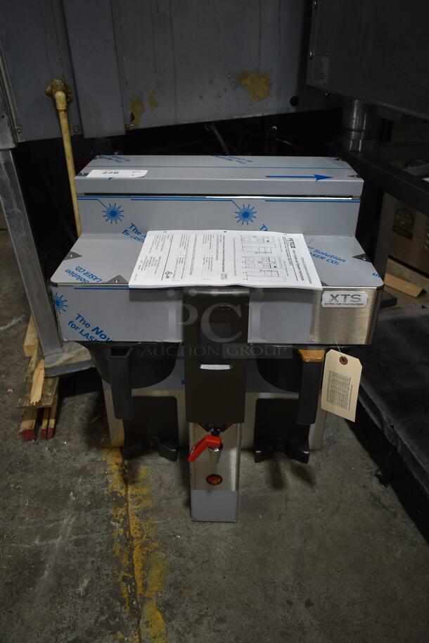 BRAND NEW SCRATCH AND DENT! Fetco CBS-2132-XTS E213251 XTS Series Stainless Steel Commercial Countertop Double Automatic Coffee Brewer w/ Hot Water Dispenser and 2 Metal Brew Baskets. Does Not Come w/ Servers. 200-240 Volts, 1 Phase.  - Image 2 of 10