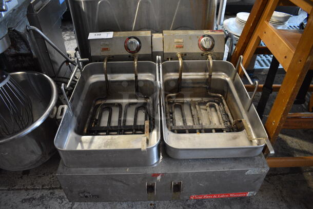Star Max Stainless Steel Commercial Countertop 2 Well Fryer. 208-240 Volts, 1 Phase. 24x24x17