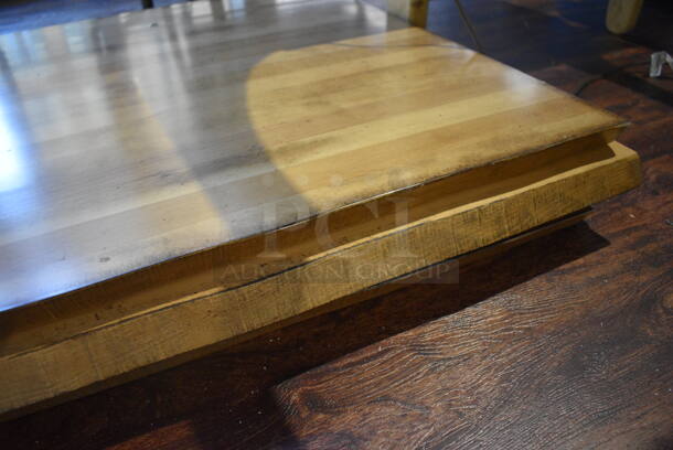 4 Wooden Natural Edge Tabletops. 96x29.5x1.5. 4 Times Your Bid! BUYER MUST REMOVE. (lounge) - Image 5 of 5