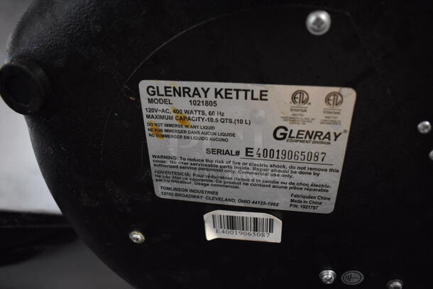 Glenray 1021805 Metal Commercial Countertop Soup Kettle Food Warmer. 120 Volts, 1 Phase. 13x13x13. Tested and Working! - Image 3 of 3