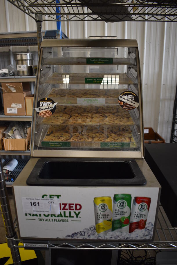 Nemco Brown Metal Countertop Dry Cookie Display Case Merchandiser w/ Bottled Drink Bin. 15.5x22.5x24 - Image 1 of 3