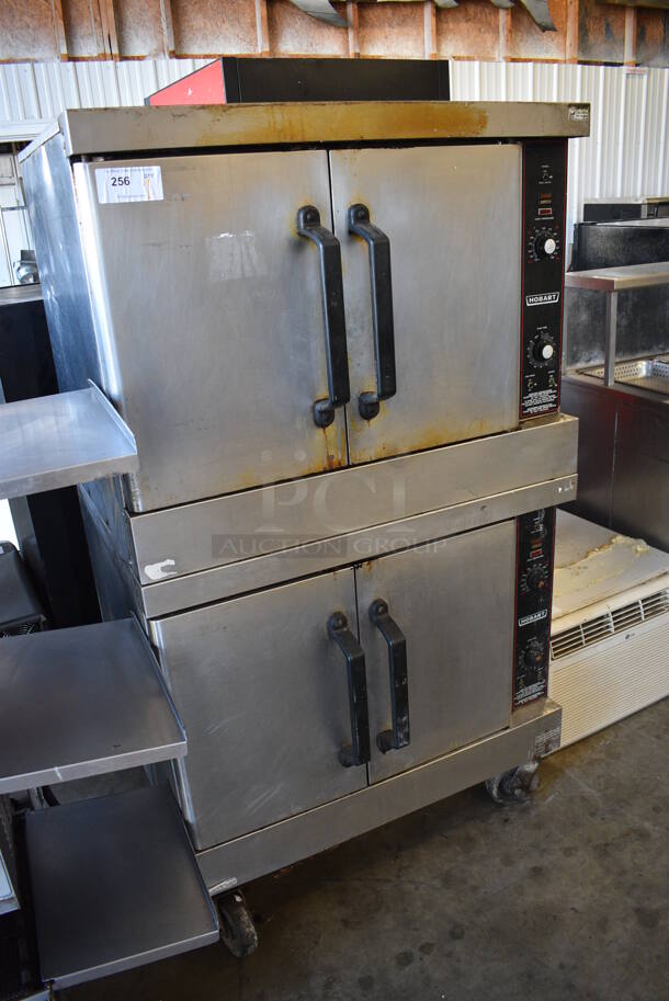2 Hobart Stainless Steel Commercial Natural Gas Powered Full Size Convection Oven w/ Solid Doors, Metal Oven Racks and Thermostatic Controls on Commercial Casters. 40x33x69.5. 2 Times Your Bid! - Image 2 of 10