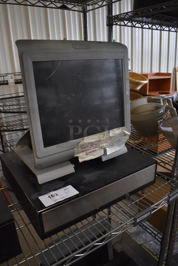 Par 15" POS System Monitor on Metal Cash Drawer - Image 2 of 5