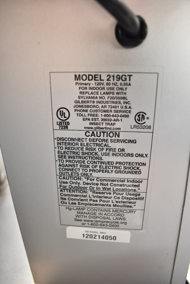 2 Gilbert 219GT Metal Bug Zapper. 120 Volts, 1 Phase. 2 Times Your Bid! - Image 6 of 6