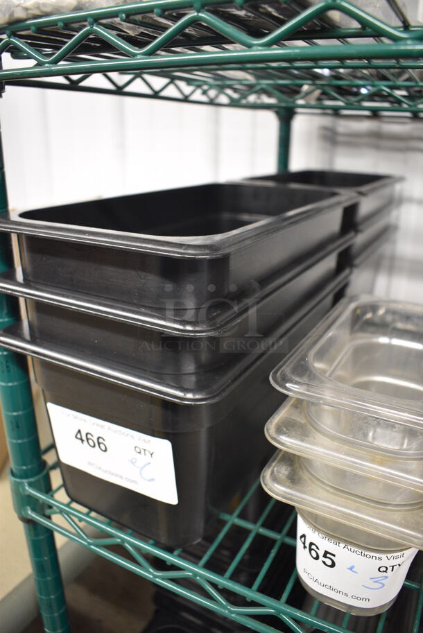 ALL ONE MONEY! Lot of 6 Black Poly 1/3 Size Drop In Bins! 1/3x6 - Image 2 of 2