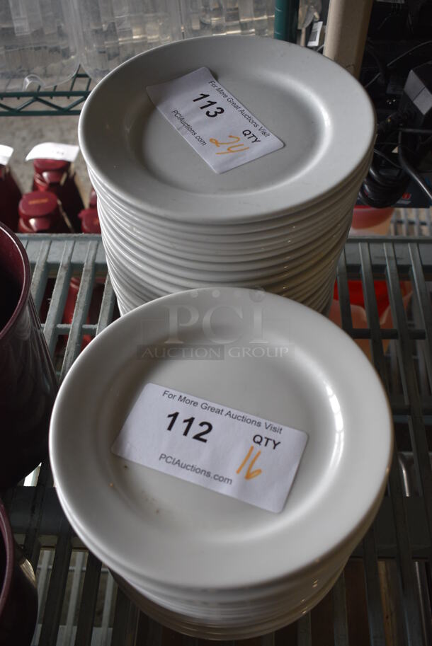 16 White Ceramic Plates. 7.5x7.5x1. 16 Times Your Bid! - Image 5 of 5