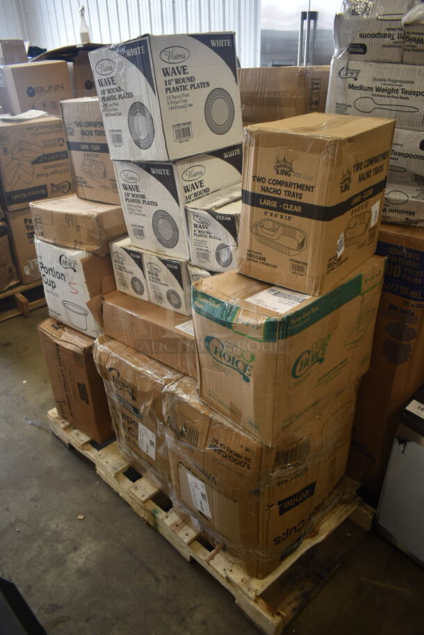 PALLET LOT of 28 Boxes of BRAND NEW! Paper Products Including 4 Boxes of 347RP6CLSS Visions Wave 6
