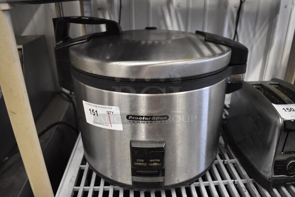 Proctor Silex GR05 Stainless Steel Countertop Rice Cooker. 120 Volts, 1 Phase. 17x17x15.5 - Image 1 of 5