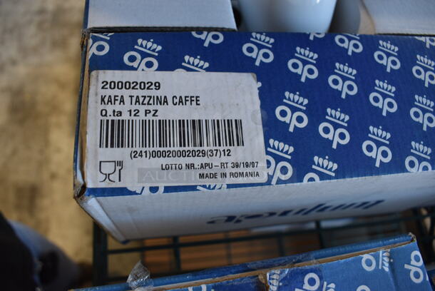 2 Boxes of 12 BRAND NEW Apulum White Ceramic Kafa Tazzina Mugs. 3.5x2.5x2.5. 2 Times Your Bid! - Image 4 of 5