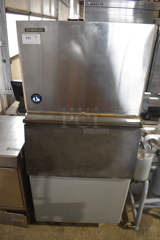 Hoshizaki Model KML-450MWH Stainless Steel Commercial Ice Head on Commercial Ice Bin. 115-120 Volts, 1 Phase. 31x34x69