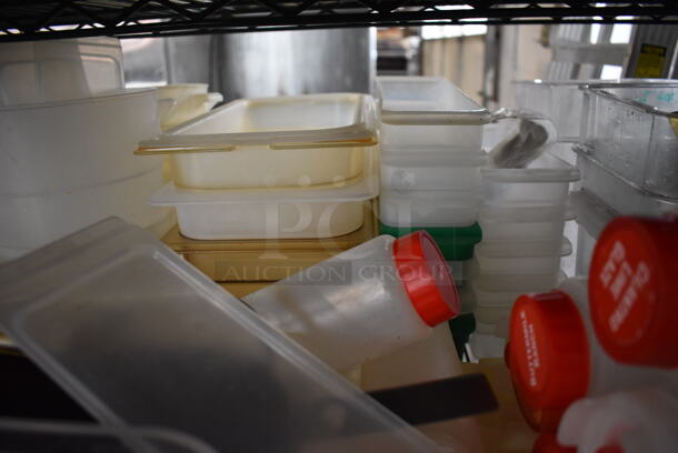 ALL ONE MONEY! Tier Lot of Various Items Including Poly Bins and Condiment Bottles - Image 5 of 5