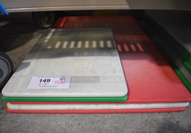 5 Various White, Red and Green Cutting Boards. 12x18x0.5, 18x30x0.5. 8 Times Your Bid!