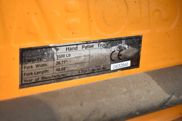 Metal Commercial 5,500 Pound Metal Pallet Jack.  - Image 6 of 6