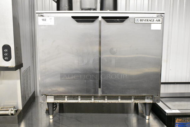 Beverage Air UCR34Y-17 Stainless Steel Commercial 2 Door Undercounter Cooler. 115 Volts, 1 Phase. Tested and Working! - Image 1 of 6