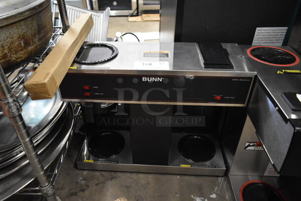 Bunn VPS Stainless Steel Commercial Countertop 3 Burner Coffee Machine. 120 Volts, 1 Phase. 