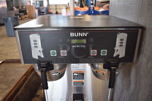 2019 Bunn DUAL TF DBC Stainless Steel Commercial Dual Coffee Machine w/ Hot Water Dispenser and 2 Metal Brew Baskets. 120/240 Volts, 1 Phase. 22x22x36 - Image 3 of 5