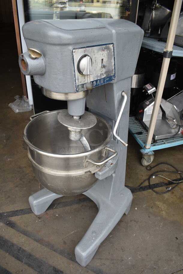 Hobart D-300 Commercial Stainless Steel Floor Mixer With Stainless Steel Bowl and Dough Hook. 115V, 1 Phase. Tested and Working!