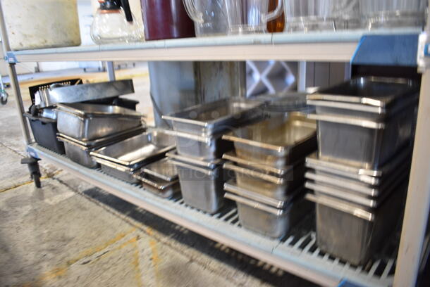 ALL ONE MONEY! Tier Lot of Approximately 30 Stainless Steel Drop In Bins and Metal Lids. Includes 1/2x4