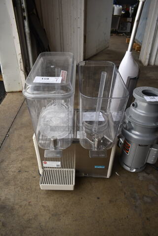 Crathco D25-4 Stainless Steel Commercial Refrigerated Beverage Machine w/ 2 Hopper and 1 Drip Tray. Missing Lid. 115 Volts, 1 Phase. Tested and Working!