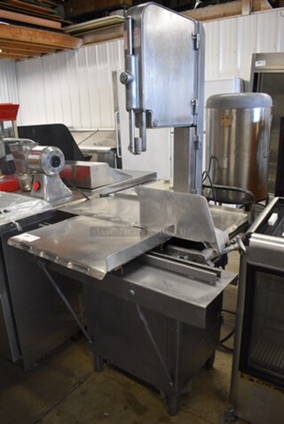Hobart Metal Commercial Floor Style Meat Saw. 40x35x69.5. Cannot Test Due To Missing Power Cord