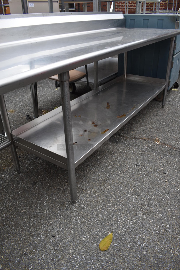 Stainless Steel Commercial Table w/ Sink Basin, Under Shelf and Back Splash. 120x30x36. Bay 16x16x14 - Image 6 of 7