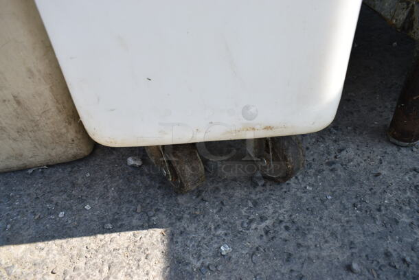 ALL ONE MONEY! Lot of Poly Ingredient Bin and Poly Slim Jim Trash Can w/ Contents Including Receipt Printer - Image 3 of 11