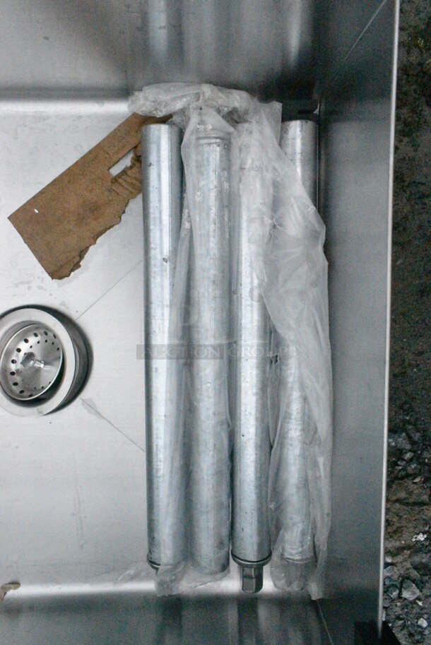 BRAND NEW SCRATCH AND DENT! Steelton 522MS2124 21" x 24" x 8" 18-Gauge 430 Stainless Steel Standing Mop Sink.  - Image 5 of 7