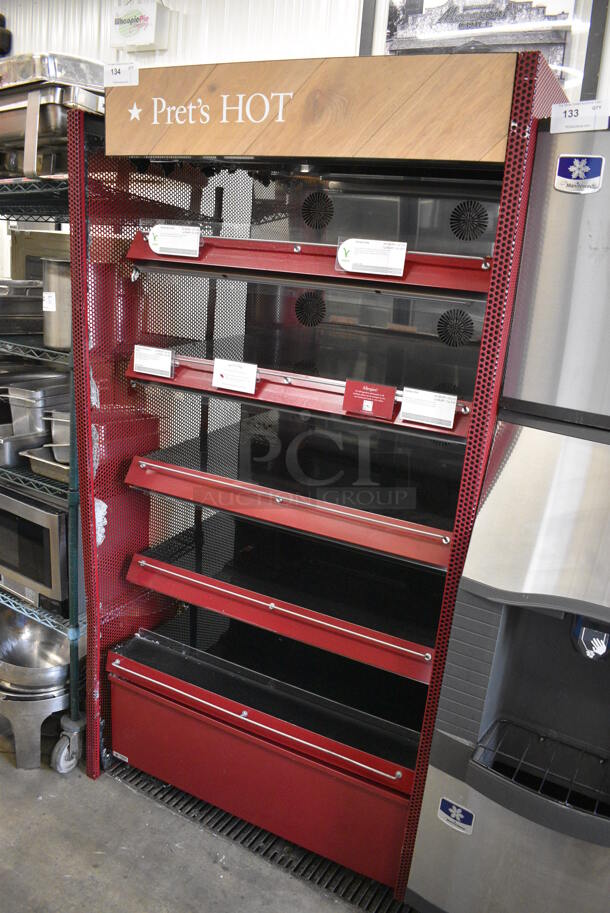 Red Metal Commercial Grab N Go Open Merchandiser on Commercial Casters. 208-240 Volts. 40x35x79 - Image 2 of 8