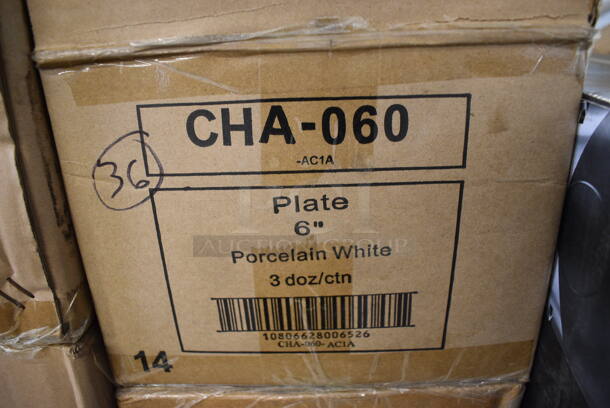 72 BRAND NEW IN BOX! Tuxton CHA-060 White Ceramic Plates. 6x6x1. 72 Times Your Bid! - Image 3 of 3