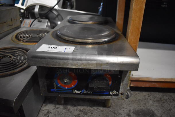 Star Max Stainless Steel Commercial Countertop Electric Powered 2 Burner Range. 250 Volts, 1 Phase.