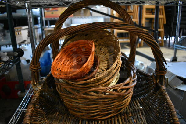 ALL ONE MONEY! Tier Lot of 8 Various Baskets. Includes 18x24x13 - Image 2 of 5