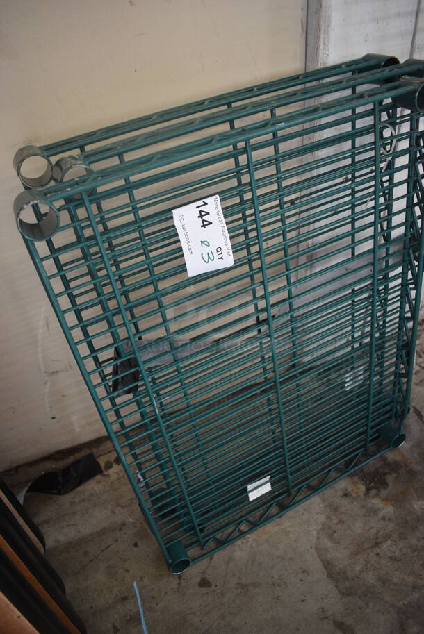 ALL ONE MONEY! Lot of 3 Green Finish Shelves. 24x18x1.5 - Image 3 of 3