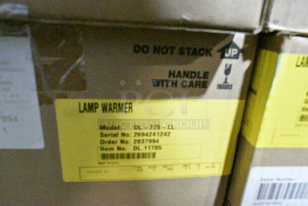 3 BRAND NEW IN BOX! Items; Hatco DL-775-CL Heat Lamp, Cord Mount to Canopy, Hatco DL-725-RTN 69 1/2" Ceiling Mount Heat Lamp w/ Retractable Cord, Hatco DLH-750-RR Warmer Lamp - Retractable Mount, Shade F Style, 11"Diam.x8-1/2"H, Antique Copper. 120 Volts, 1 Phase. 3 Times Your Bid!  - Image 3 of 5
