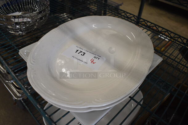 4 Various White Ceramic Plates. 12x12x1.5, 14.5x11x1. 4 Times Your Bid! - Image 2 of 3