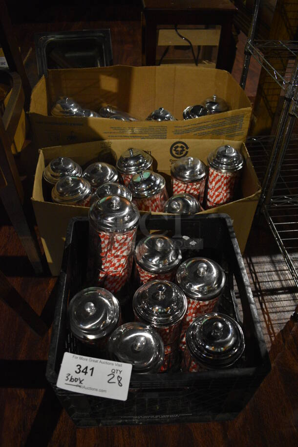 ALL ONE MONEY! Lot of 3 Boxes of a Total of 28 Straw Holders. 4.5x4.5x10.5. (lounge) - Image 1 of 4