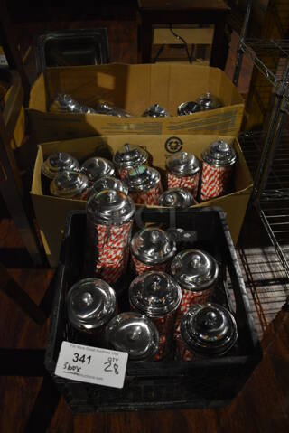 ALL ONE MONEY! Lot of 3 Boxes of a Total of 28 Straw Holders. 4.5x4.5x10.5. (lounge)
