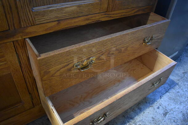 Wooden 4 Door Cabinet w/ 2 Drawers. 58x23x55.5 - Image 7 of 7