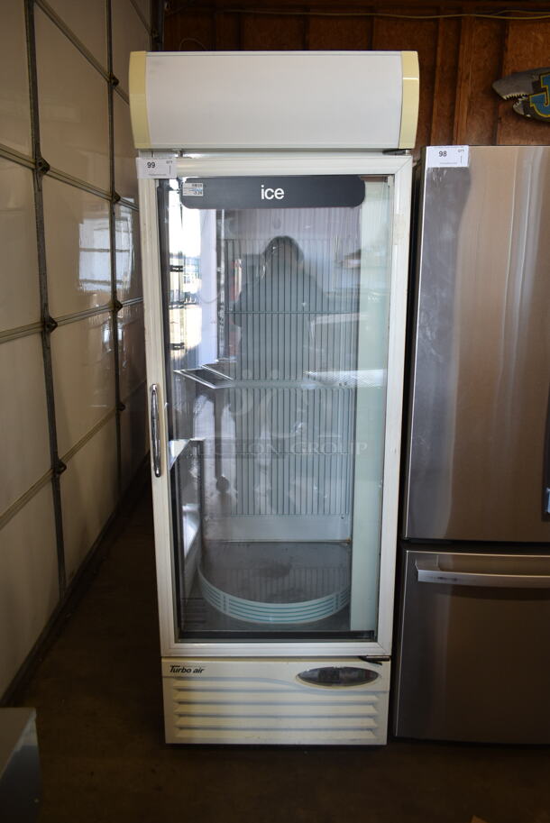Turbo Air TGF-23F Metal Commercial Single Door Reach In Freezer Merchandiser w/ Poly Coated Racks. 115 Volts, 1 Phase. Tested and Powers On But Does Not Get Cold - Image 1 of 7