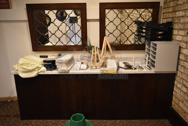 ALL ONE MONEY! ROOM LOT of Various Items Including Filers, Mirrors and Lamp. BUYER MUST REMOVE. (front hallway) - Image 2 of 9