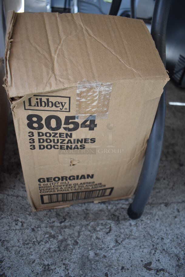 3 Boxes of Various BRAND NEW Glasses; 21 Steelite Nick & Nora 3x3x6 Wine Glasses, 34 Libbey 279U 4x4x2.25 Glass Punch Mugs and 35 Libbey 8054 Georgian 3x3x6 Irish Coffee Glasses. 3 Times Your Bid! - Image 10 of 12