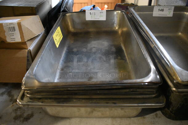 6 Stainless Steel Full Size Drop In Bins. 1/1x4. 6 Times Your Bid!