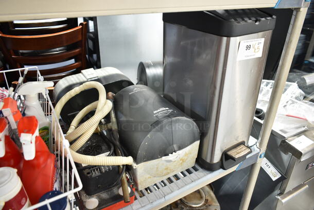 5 Various Items Including Trash Can, Towel Dispenser, Toilet Paper Dispenser. 5 Times Your Bid!  - Image 1 of 8