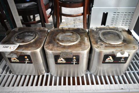 3 American Metal Ware CW-1 Stainless Steel Satellite Server Stands. 3 Times Your Bid! 